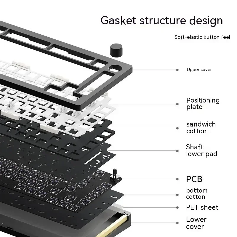 Imagem -03 - Akko Monsgeek-teclado Mecânico Barebone Faça Você Mesmo Kit Rgb Hot-swap Wired Modo Junta de Alumínio-mount pc Gaming Teclado Presente m1