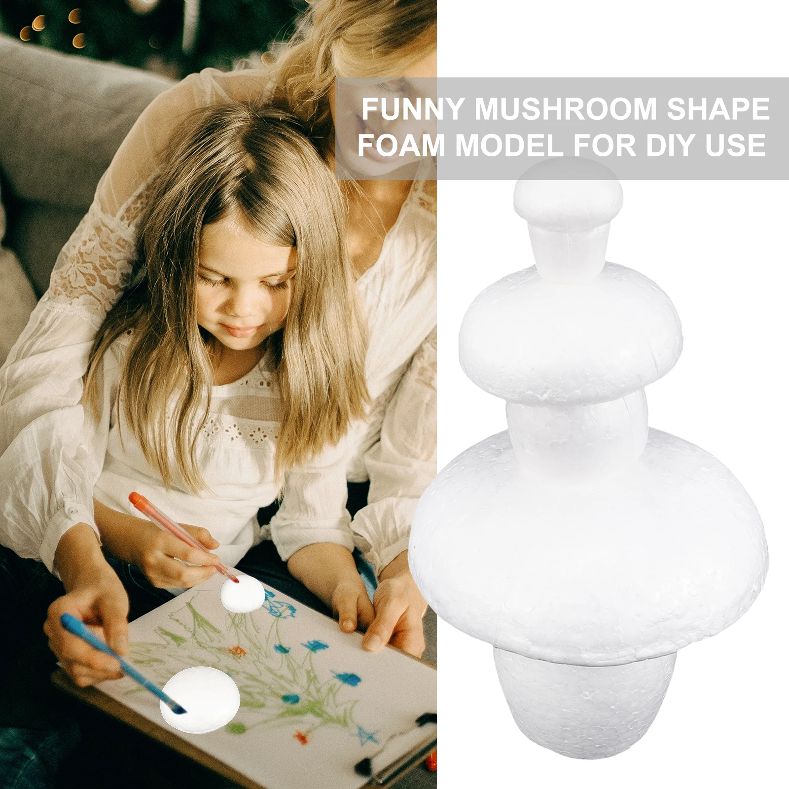 12Pcs Blank Foam Mushroom Models Unpainted DIY Craft Kids Painting Supplies for Garden Decor Foam for Crafts Kids DIY Supplies