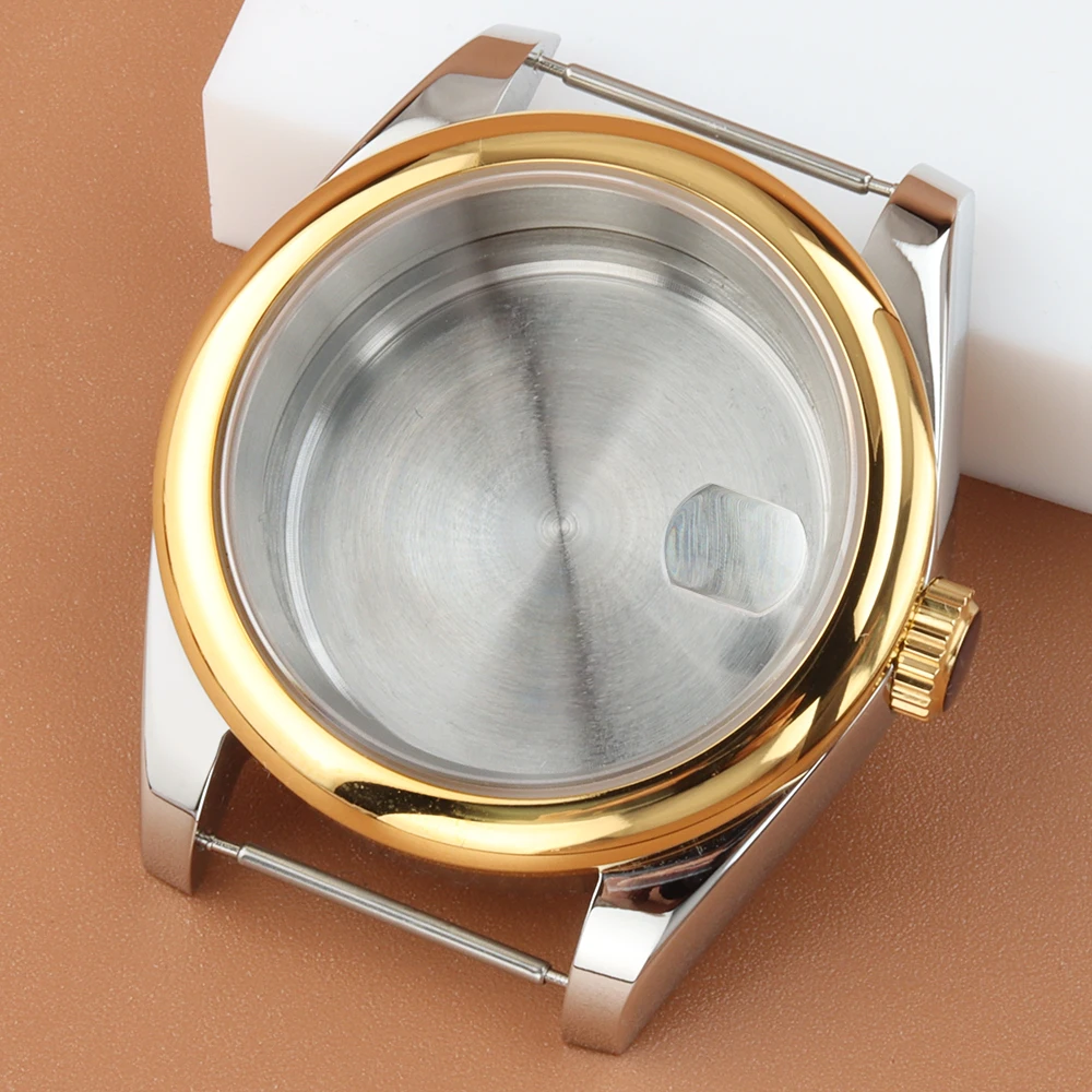 

36mm 39mm Gold Silver Watch Case Waterproof Sapphire Glass For Datejust Seiko NH35 NH36 Movement 28.5mm Dial Stainless Steel