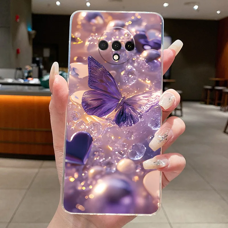 For OnePlus 7T Case Luxury Fashion Butterfly Flower Phone Cover Clear Soft TPU Silicone Jelly Casing For One Plus 7T 1+7T Bumper view 5
