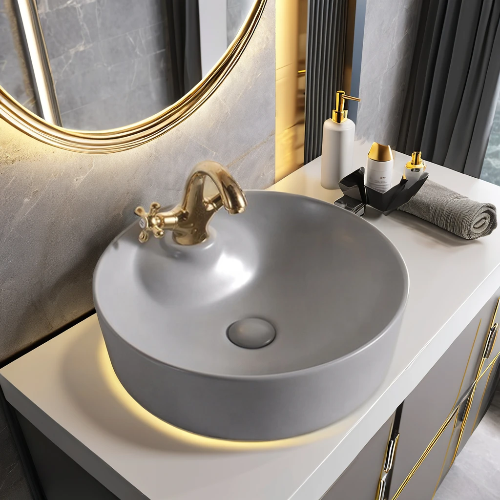 Modern Ceramic Counter Top Art Wash Basin Sanitary Ware Porcelain Vessel Basin Bowl Lavabo Bathroom Sink
