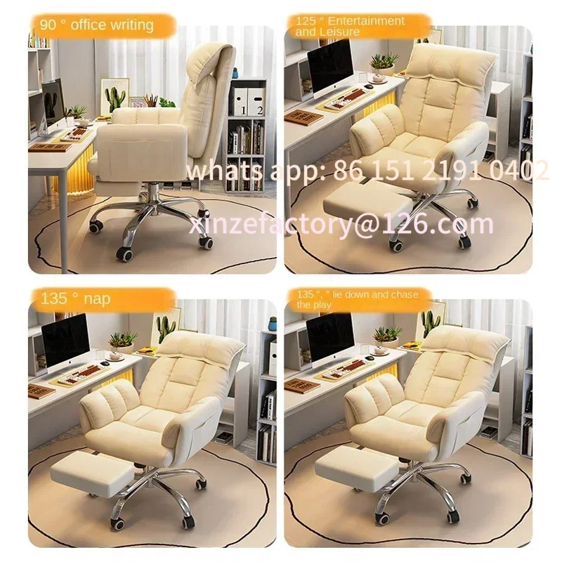 

Customizable For Women Soft Office Chair Boss Chair 160° Lie Flat Gaming Bedroom Makeup Chair202