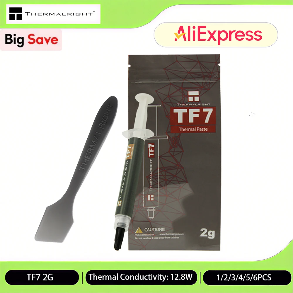 

Thermalright TF7 12.8 W/Mk 1/2/3/4/5/6PCS Термопаста 2 г высокопроизводительная теплоотводящая паста для охлаждения процессора и видеокарты