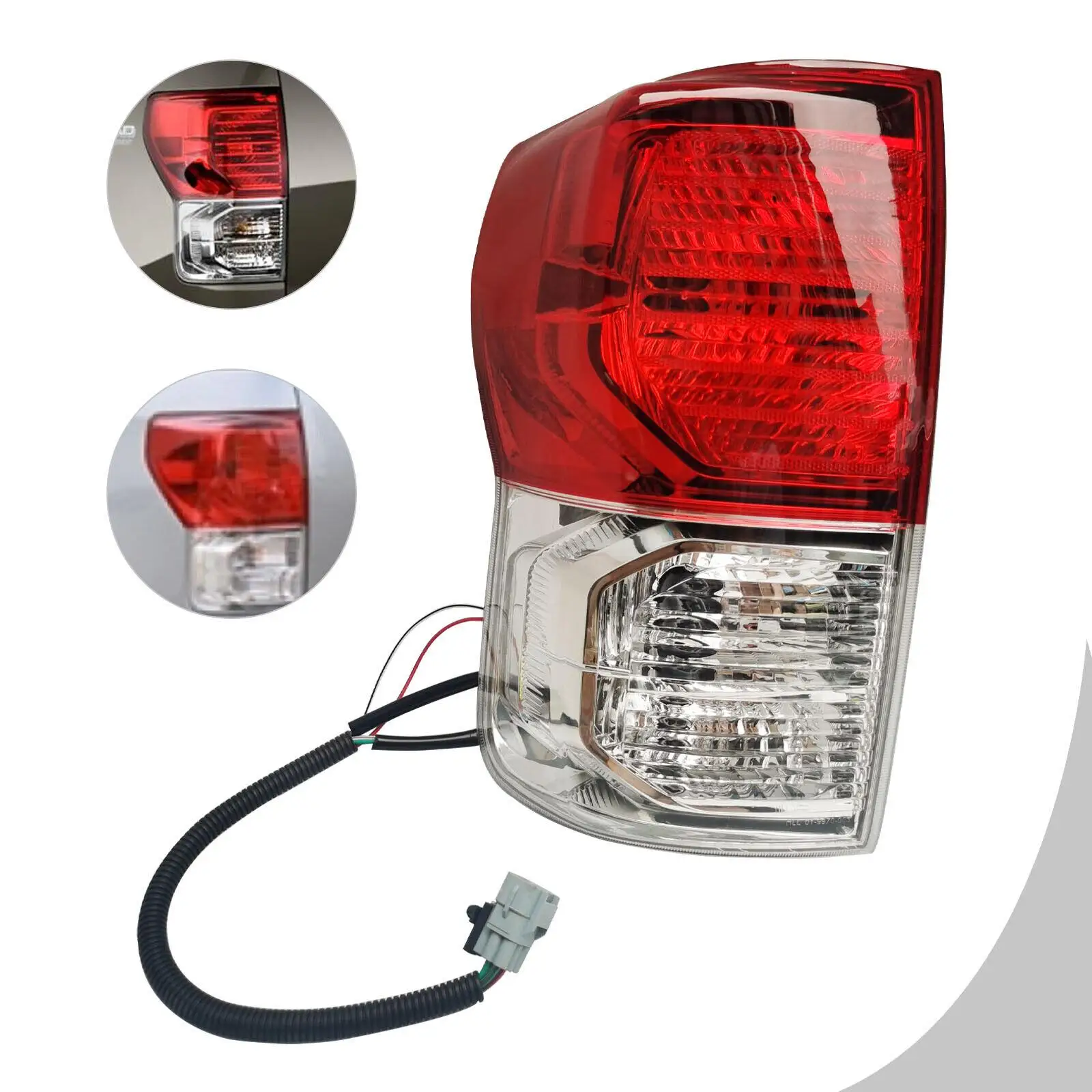 Tail Lights Brake Lamps Fit For 2010-2013 Toyota Tundra Left Driver Side Durable Red Clear Lens High Light Transmittance