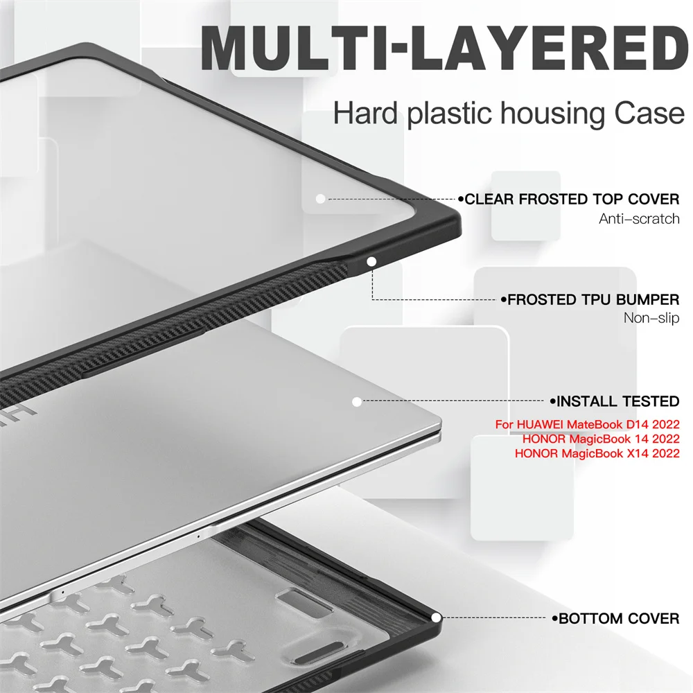 Shockproof Laptop Case for Huawei Mate Book 14 2023, Sleeve Protective Cover, Notebook Sleeve, 14 ", 2021, 2022, 2023