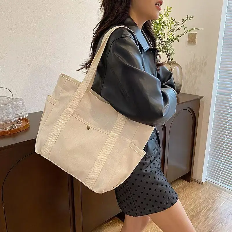 

Холщовые сумки-тоут большой емкости для работы, поездок на работу, сумка для переноски, студенческий наряд в студенческом стиле, сумка на плечо для книги, женские сумки