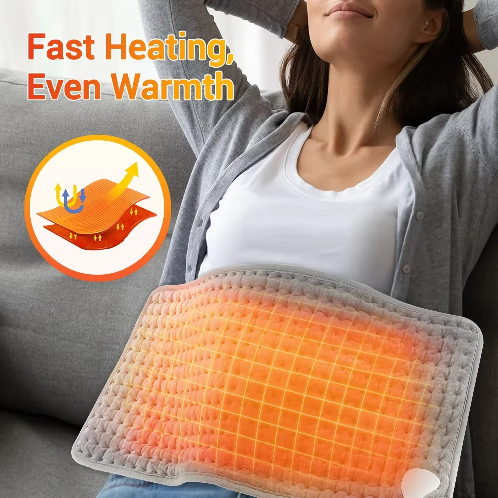 60x30CM Heating Pad Heater Pad for Relief of Back Pain and Cramps Automatic Shutoff Machine Washable LCD Controller with Timer