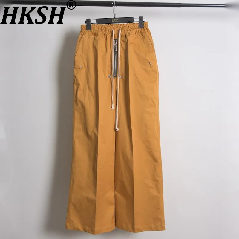 

HKSH Spring Autumn New Men Tide RO Dark Chic Safari Style Loose High Street Micro-Flared Casual Cargo Pants Women Unique HK21040