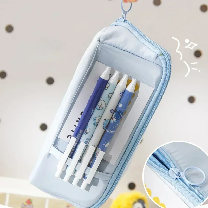 Grande capacidade escola lápis caso, Kawaii impermeável lápis saco, papelaria coreano, Back to School bolsa de armazenamento, Material de escritório