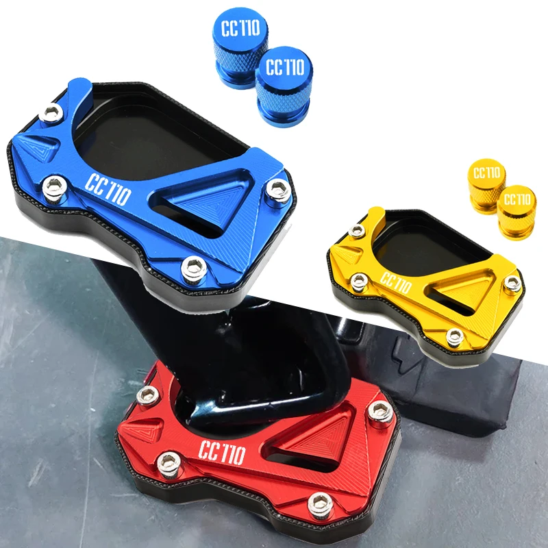 Motorcycle Accessories Foot Side Stand Enlarge Extension Pad Shelf Kickstand For Honda 110 Cross Cub 110 CC110 LOGO CC110