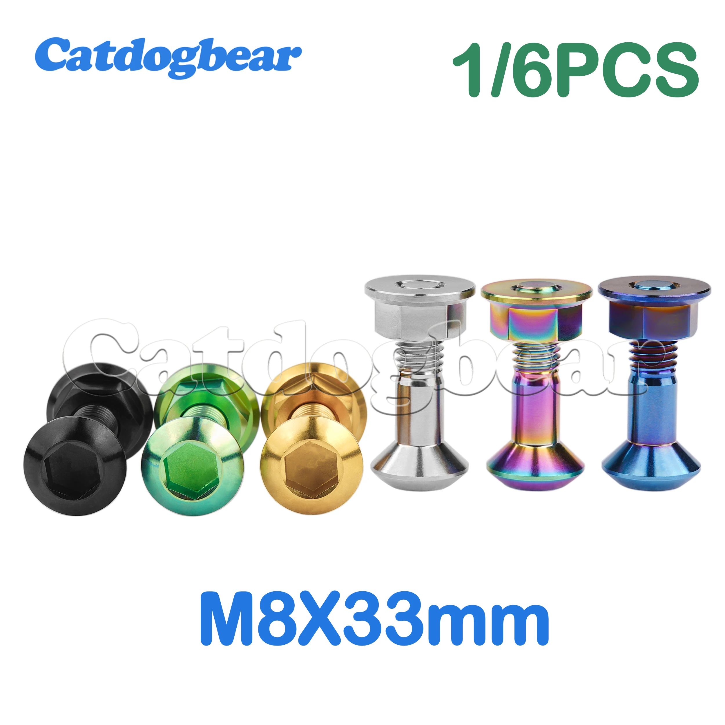 

Catdogbear 1pcs/6pcs Titanium Bolt M8x33mm Torx Head for Motocross Sprocket Rear Disc Chainwheel Fastener Screws Flange Nut