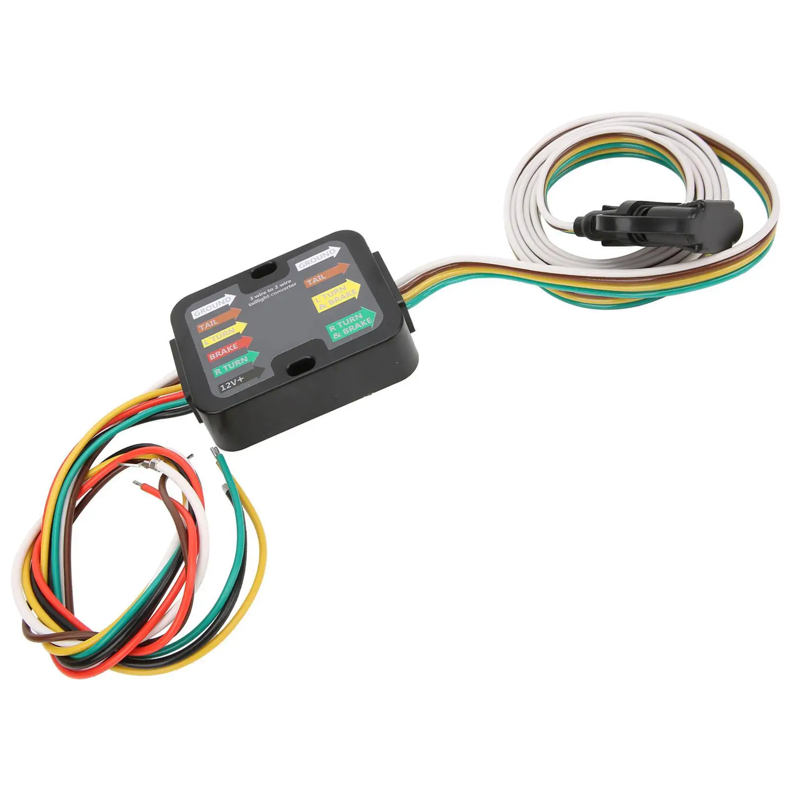 Aanhangwagen Achterlicht Converter 3 Tot 2 Draad Met 60in Led Bedrading-Plug En Play Adapter