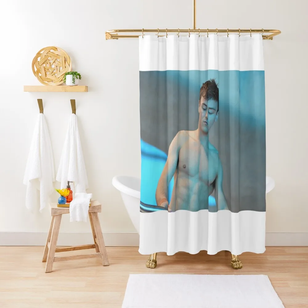 

Tom Daley 2016 with GB towel Shower Curtain Bathroom Deco Waterproof Fabric Shower Shower Sets For Bathroom Curtain