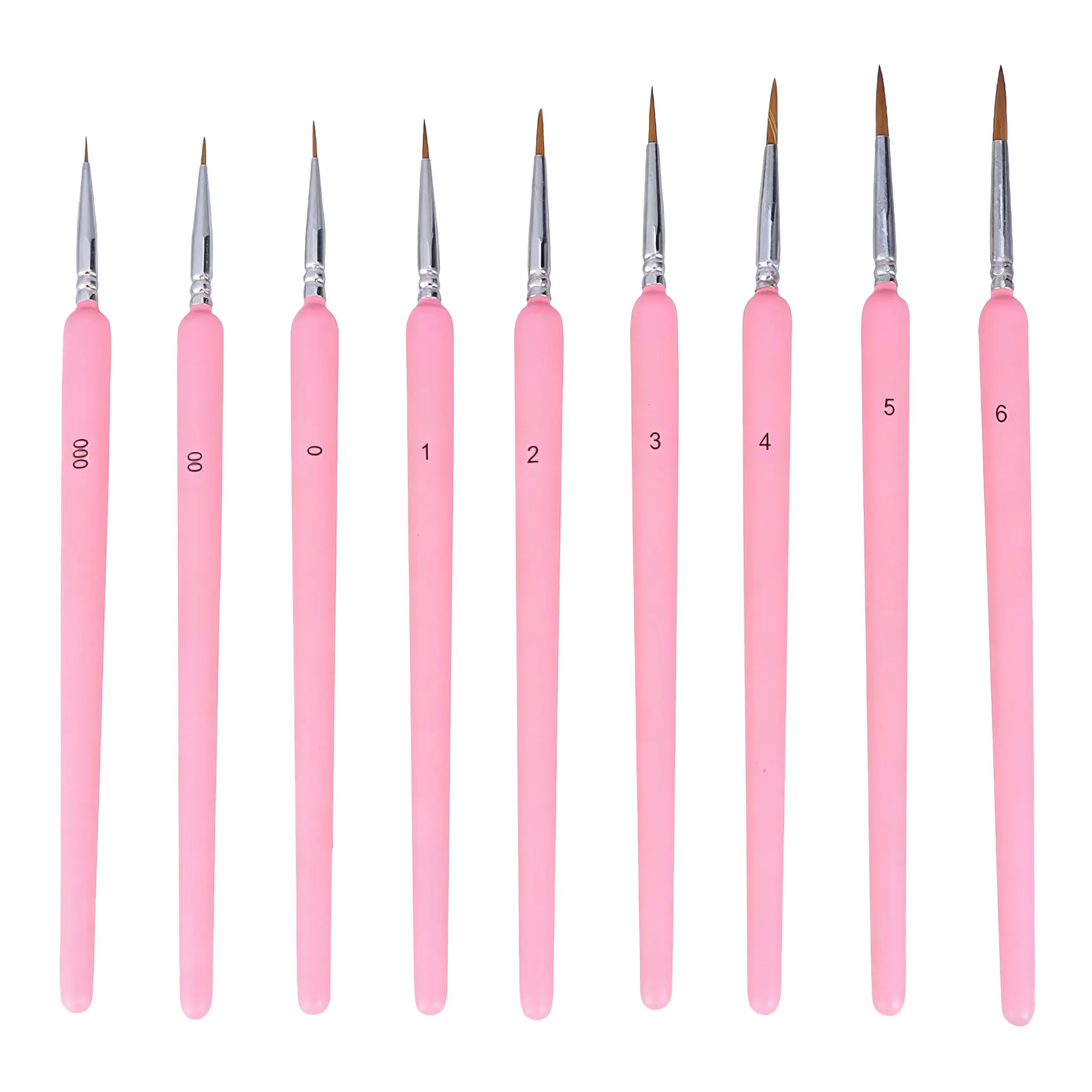 7Pcs Detail Paint Brush Set Wolf Hair Tip Fine Detailing Brushes for Acrylic Watercolor Gouache Oil Painting Beginners