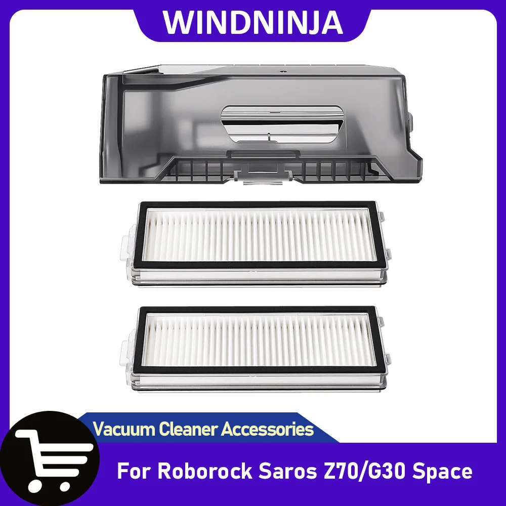 

Многоразовый контейнер для сбора пыли с HEPA-фильтром для робота-пылесоса Roborock Saros Z70/G30, комплект сменных запасных частей