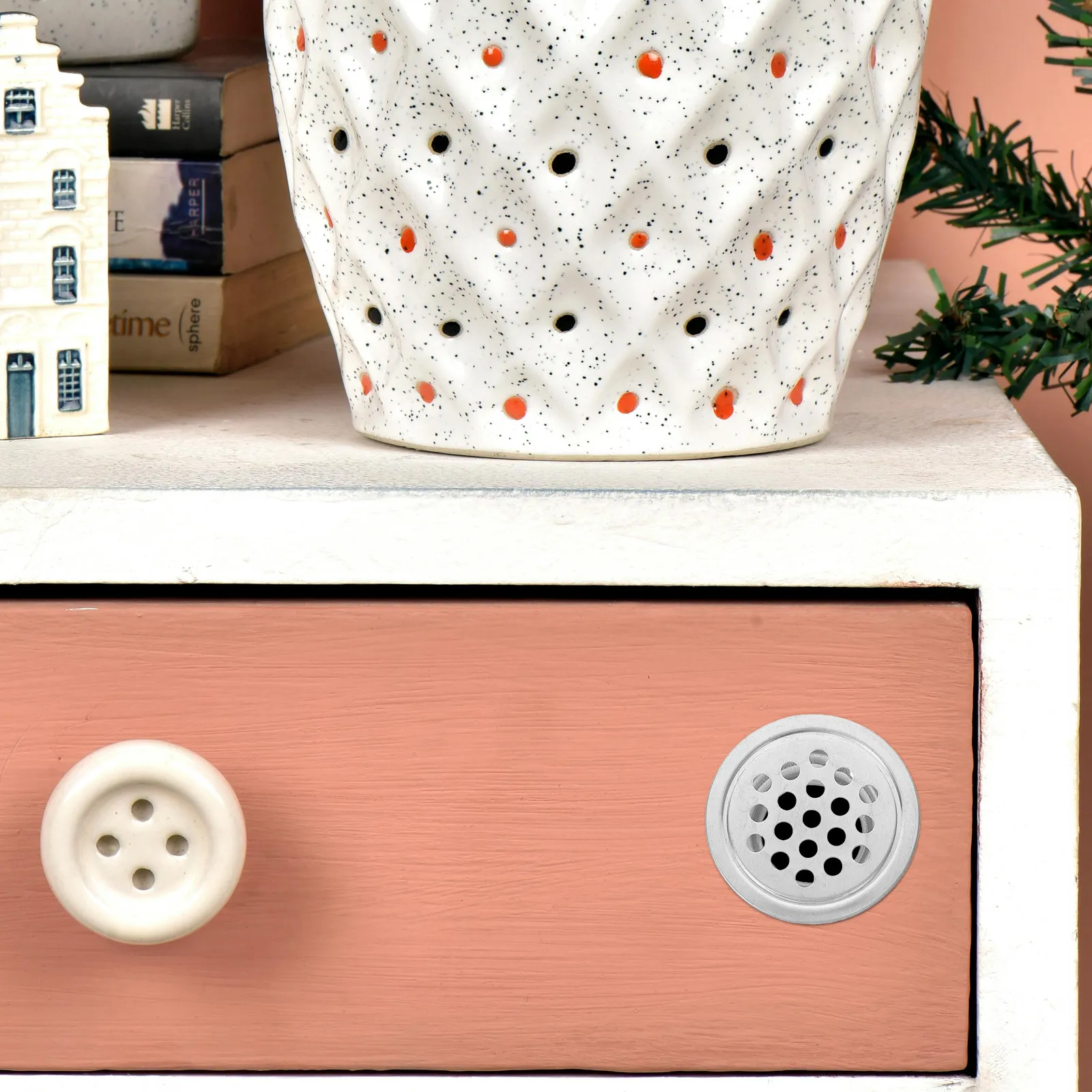 

20Pcs Stainless Steel Round Vent Covers Cabinets Shoe Closets Breathable Holes Ventilation Odor Control Heat Dissipation