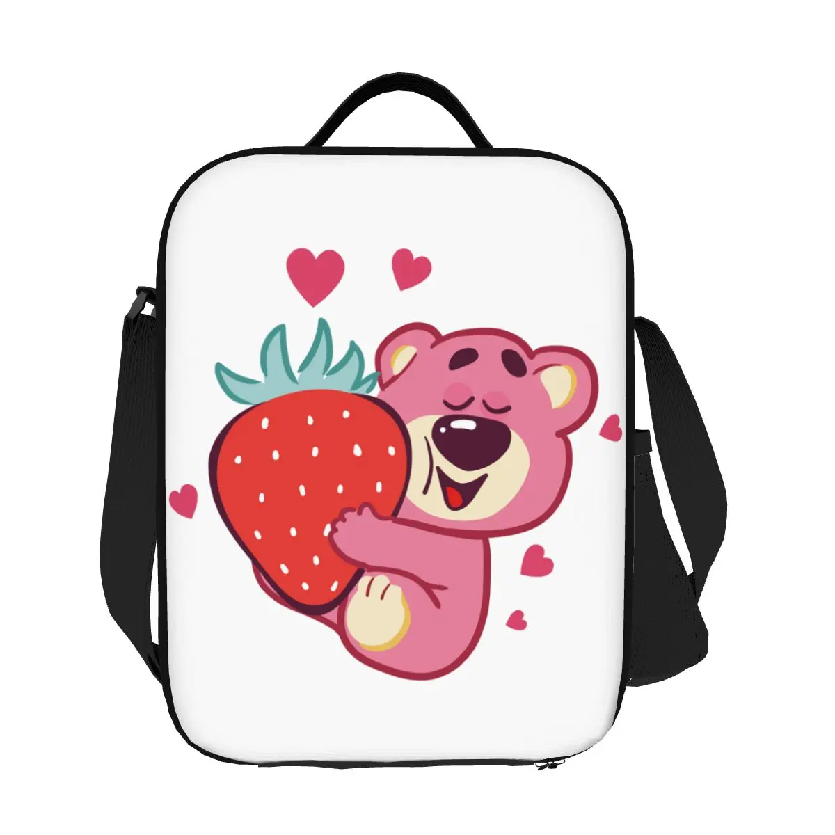 

Изолированная сумка для обеда Lotso Huggin на заказ Toy Story для женщин, портативный термохолодильник с клубничным медведем, коробка для бенто для еды, путешествия