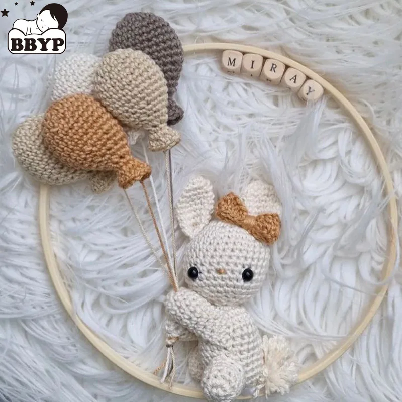 10cm Handmade królik Bunny zwierząt z balonem Home Decor ściany wiszące zabawki wystrój żłobka salon dzieci dziewczyny sypialnia Dec