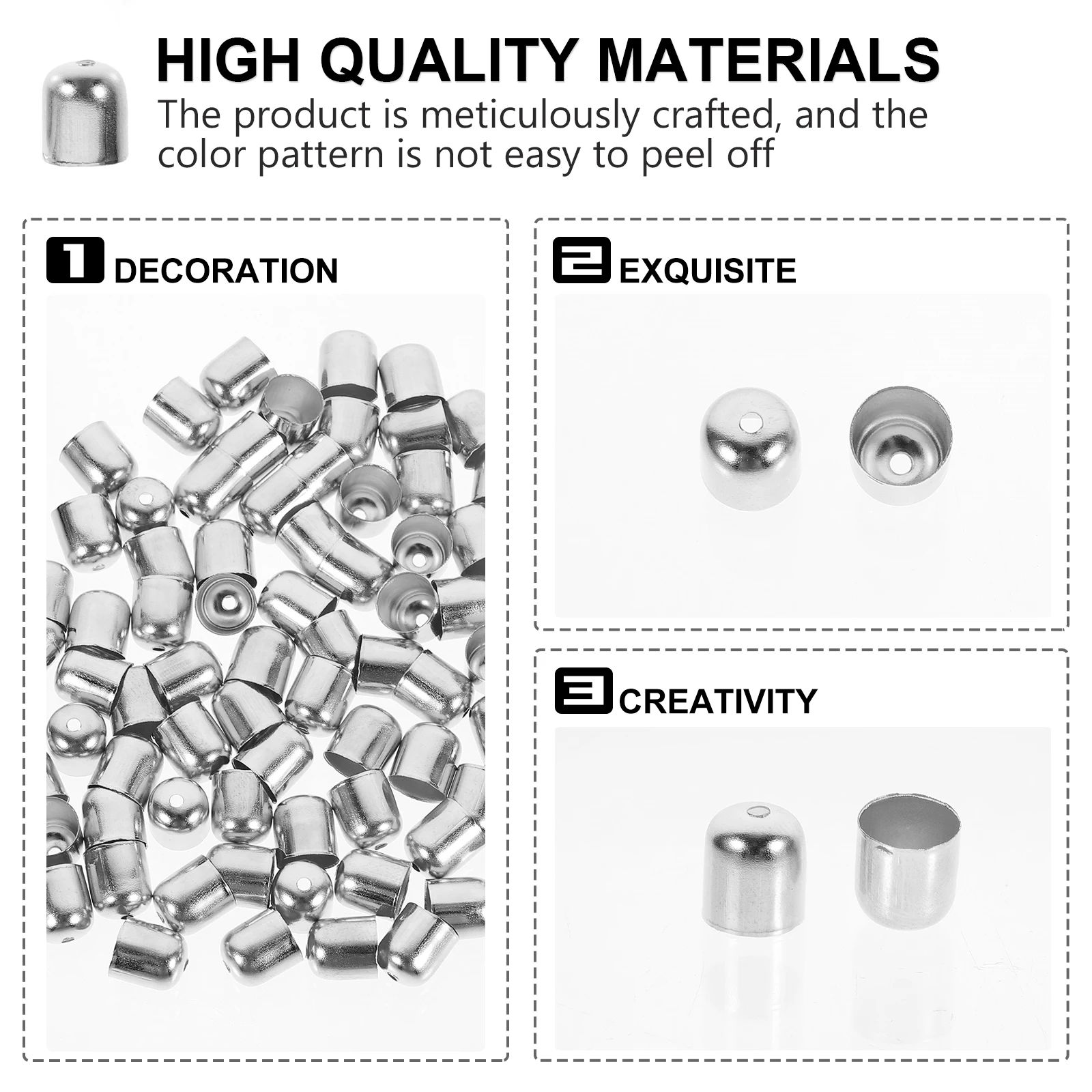 

100 PCS Earring Accessories Tassel End Tip Cap Cable Jewelry Making Supplies Metal Bead Necklace