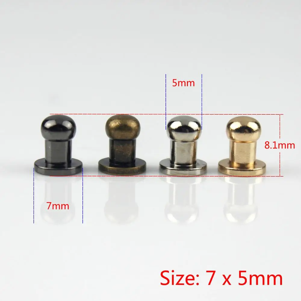 10pcs Sam Brown Browne Buttons Screwback Round Head Ball Post Studs Nail Rivets Leather Craft Hardware Accessories