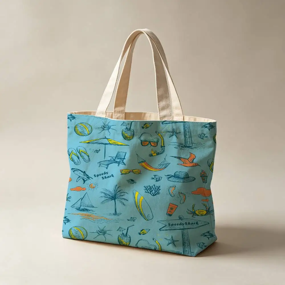 Tropical rainforest style Canvas Tote Bag Waterproof Lining Large Capacity Reusable Shopping Bags Casual Student Daily Handbag