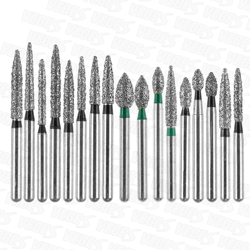 10 teile/satz zahn ärztliche diamant bohrer fo serie für hoch geschwindigkeit bohrer set fg dental schleifen zahn polier bohrer 1,6mm schaft