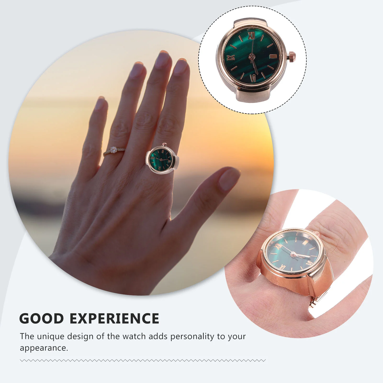 

Mini Green Round Quartz Ring Ring For Women Watch For Women Men Small Lightweight Jewelry Watch Hands Gift Rose Gold