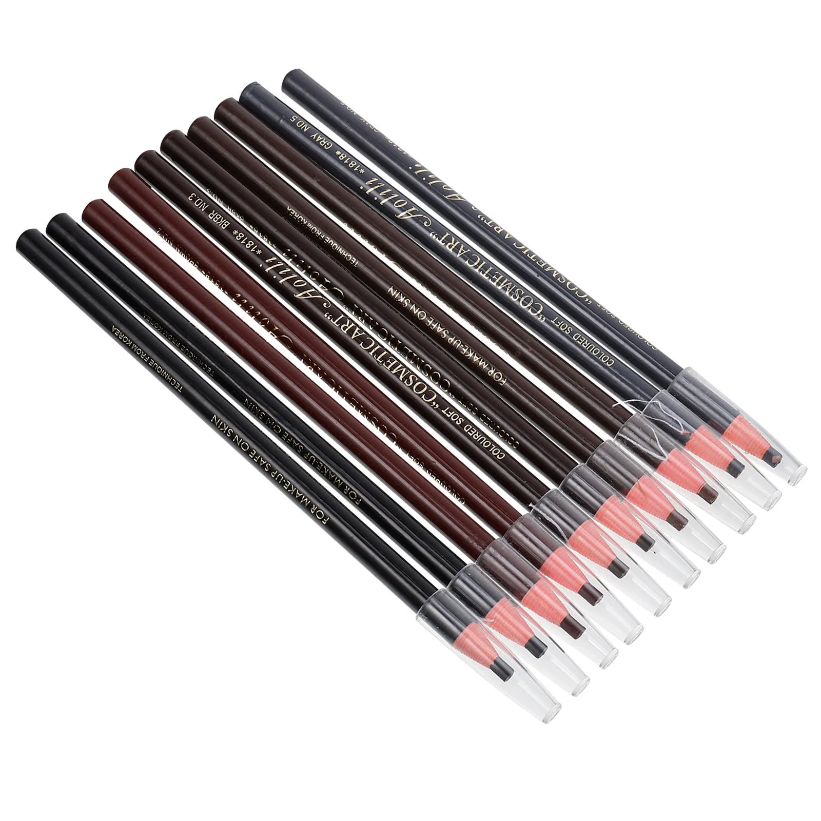 10 Uds. Lápices de cejas impermeables para mujer, bolígrafos para cejas naturales de larga duración, maquillaje portátil, regalo de cosméticos amigable para viajes