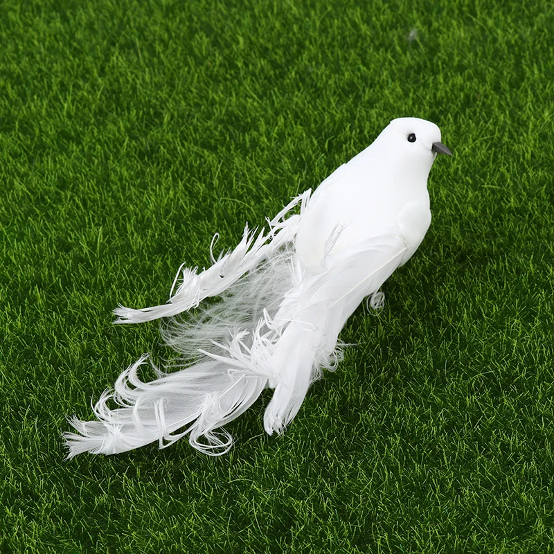 Nhân Tạo Trắng Pigeon Nhựa Lông Vũ Yêu Hòa Bình Chim Bồ Câu Chim Mô Phỏng Các Bức Tượng Nhỏ Nhà Bàn Vườn Treo Trang Trí Tặng 1 Máy Tính