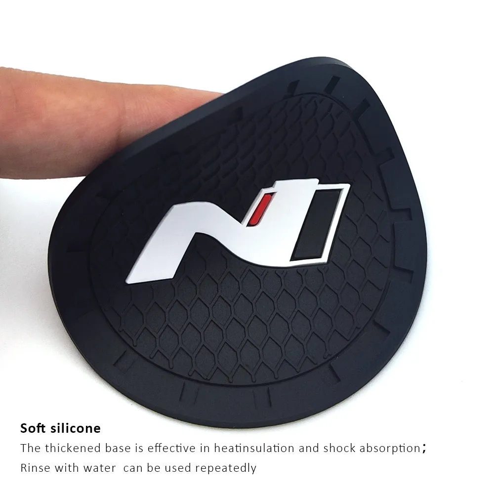 Car Anti Slip Mat Car Water Cup Slot Car Coaster Decoration Sticker Interior Accessories For Hyundai N Line Sonata Auto Styling
