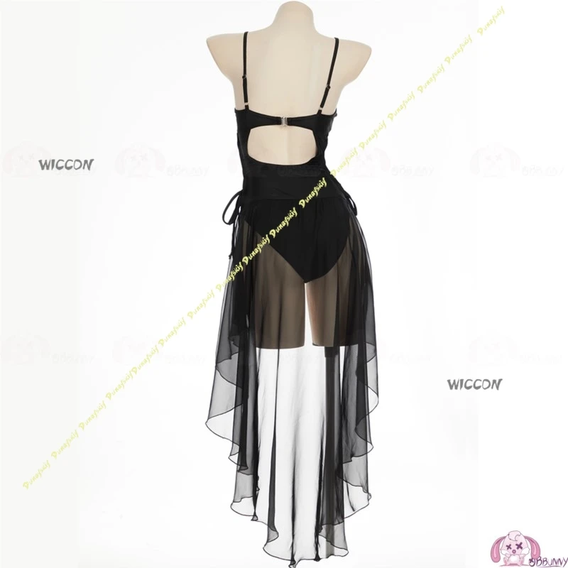 Cosplay Costume Woman Suit Butterfly Gothic Chiffon Black One-piece Swimsuit Onesie Girls Dress Bikini Daily Christmas Halloween