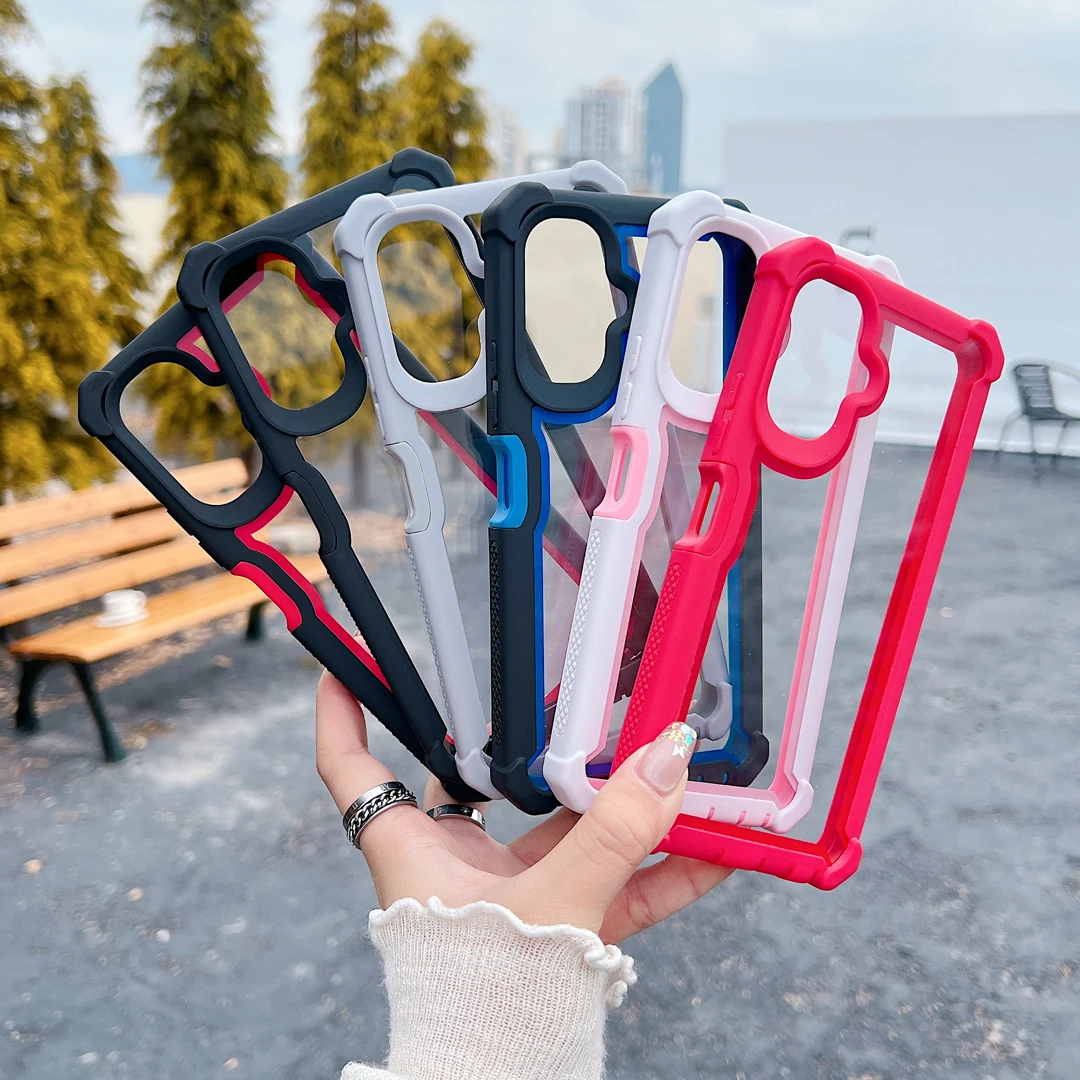 

High Quality Dustproof Four Corner Anti-Drop Rugged Case For iPhone 17 16 15 14 13 12 11 Pro Max Plus Transparent Shell Cover