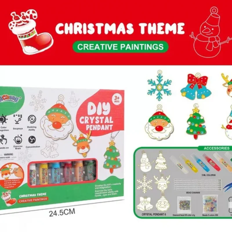 DIY Crystal Paint Arts and Crafts Set Christmas Bake Free Glue Crystal Glue DIY Guka Colored Pendant Halloween Children's Gift