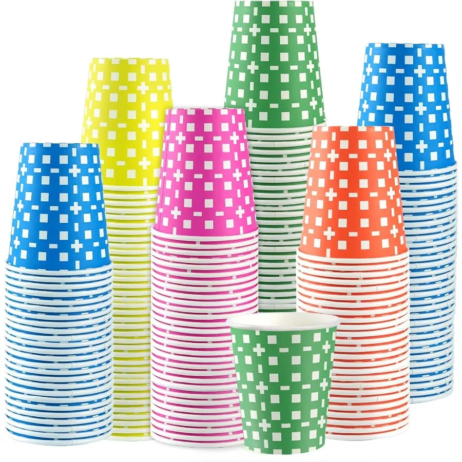 

500 Pack 5oz Multicolor Small Disposable Paper Cups for Bathroom Party Picnic Travel Event BBQ Compact and EcoFriendly Mini Cup