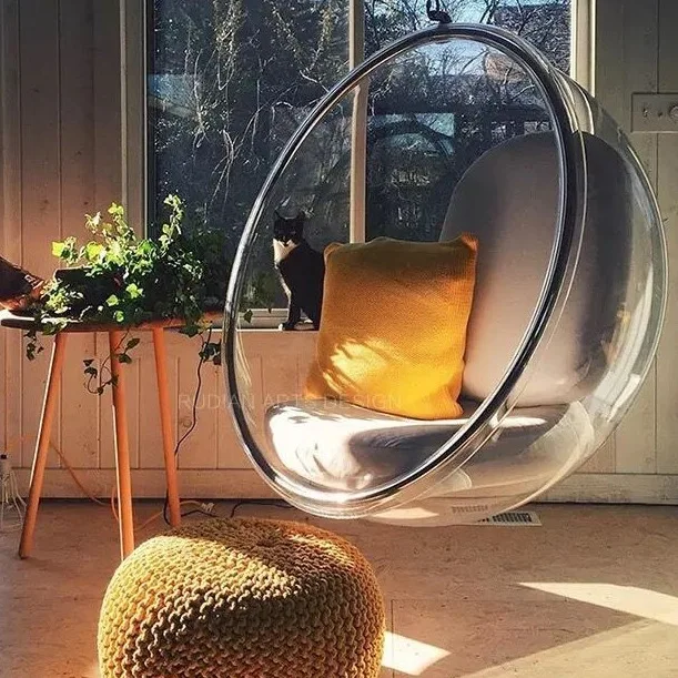 Hanging Indoor Swing Transparent Hanging Chair Hanging Basket Household Lazy Balcony Living Room Cradle