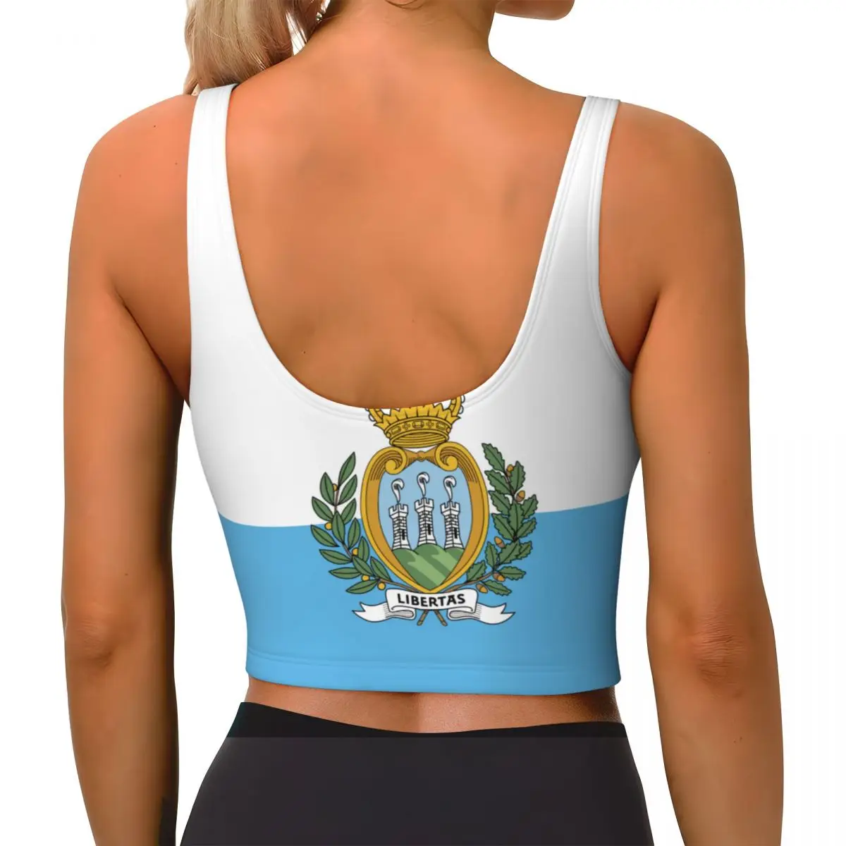 Sports Bra Women Running Yoga Clothes Vest San Marino Flag Gathering Fitness Vest