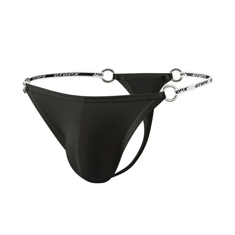 

GTOPX Men's Metal Ring Thong U-Pouch Low Rise Briefs Sexy Butt Lifting Underwear