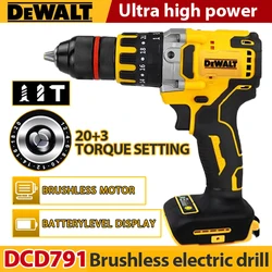 Dewalt DCD791 бесщеточная электрическая дрель, беспроводной шуруповерт 13 мм, патрон, ударная дрель, беспроводная с литий-ионным аккумулятором, электроинструмент