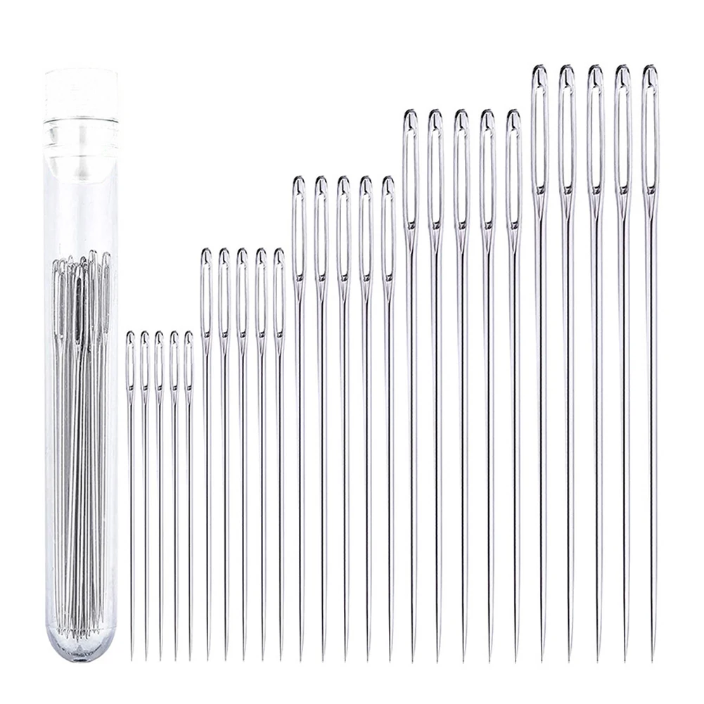25pcs Stainless Steel Sewing Needles Home Threading Embroidery Stitching Tools