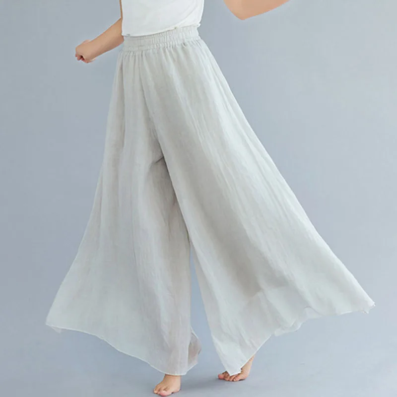 

Women Cotton linen Loose Yoga Pants Sport Long Pants Wide Leg Fitness Pants Ladies Workout Gym leggings Women Sportwear