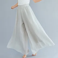 Pantaloni da Yoga larghi in lino di cotone da donna pantaloni lunghi sportivi pantaloni da Fitness a gamba larga leggings da palestra per allenamento da donna abbigliamento sportivo da donna