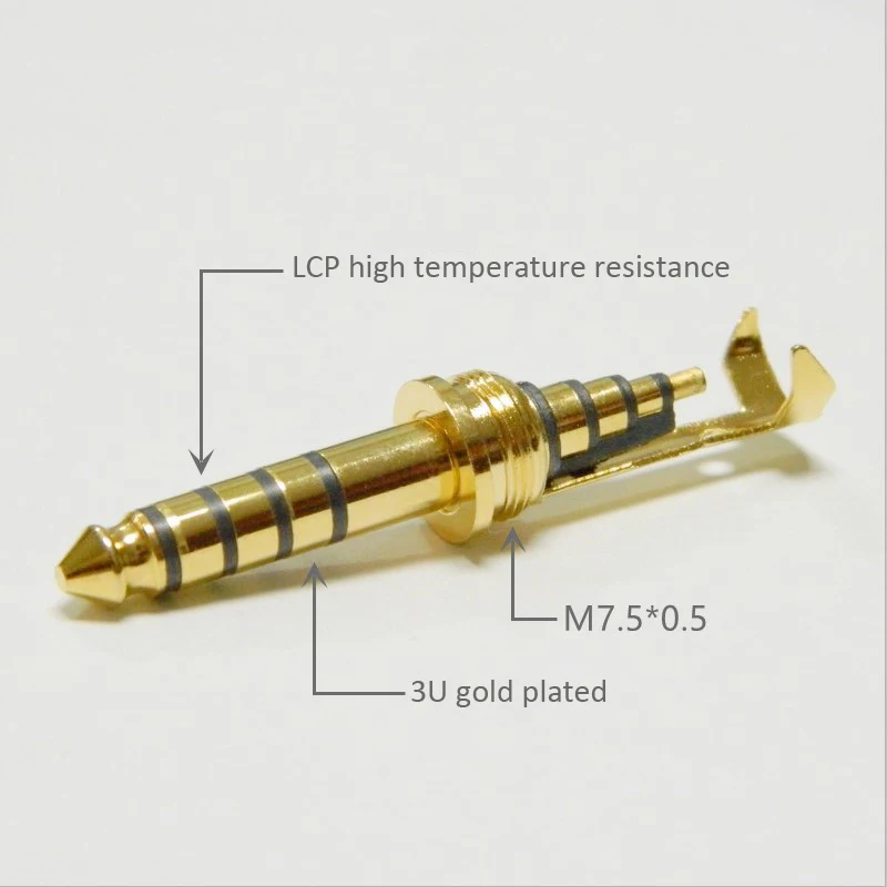 20Pcs 4.4mm 5Pole Plug Headphone Earphone DIY Gold Plated 4.4 For Sony PHA-2A TA-ZH1ES NW-WM1Z NW-WM1A LCP Thermostability