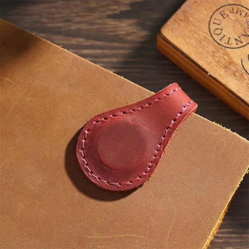 

Durable Portable Magnetic Leather Bookmark Useful Exquisite Handmade Leather Bookmark Double-sided Magnetic Clip Staionery