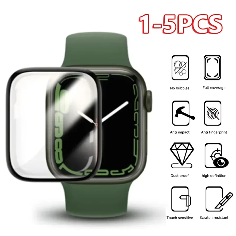 1-5PCS 3D Curved Screen for Apple Watch 10 42MM 46MM Anti-scratch Protector Film for IWatch Series 10 42 46MM Watch Accessories