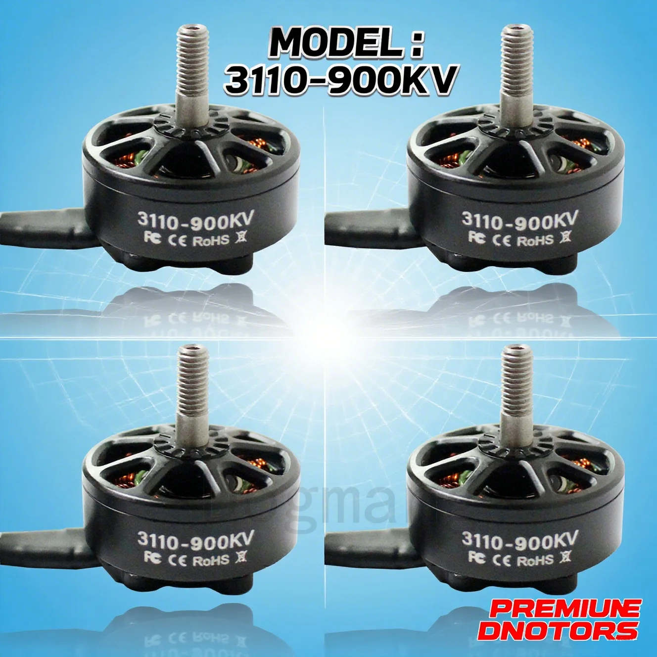 

4pcs Dogmang 3110 900KV Brushless Motor for FPV Freestyle Drone 6S LIPO Compatible Long Range Cinelifter 9inch 10inch RC Models