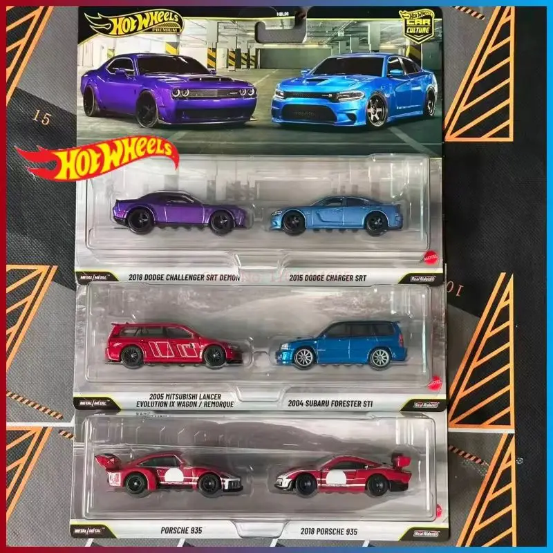 Disponibile Hot Wheels Premium Culture 2-Pacchi Giocattolo per bambini Hotwheels 1:64 Modello di auto Ragazzi Giocattoli per bambini Mitsubishi Subaru Dodge Porsche