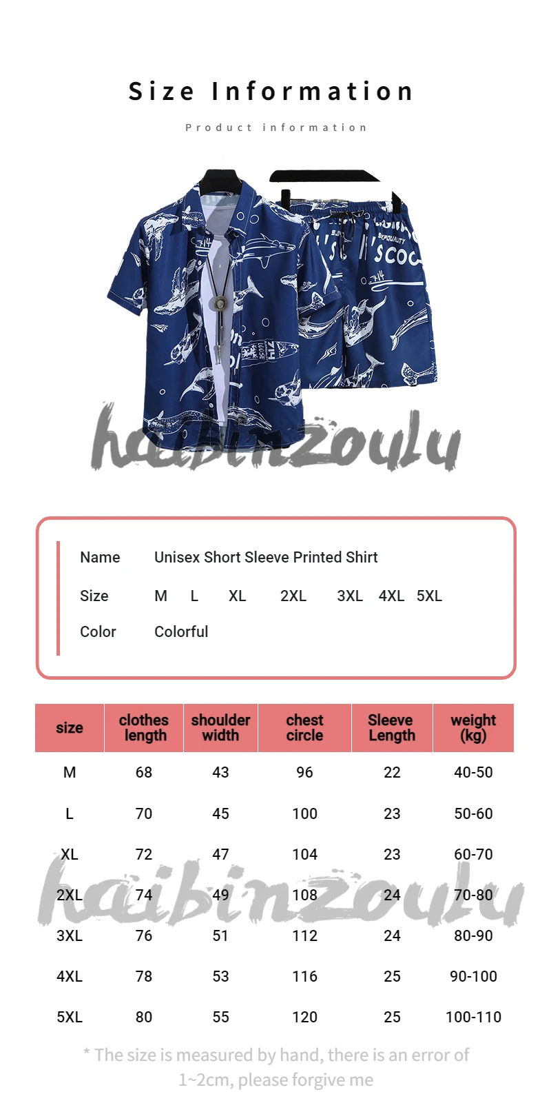 HAIBINZOULU Camisa estampada de manga corta Unisex, Polo de gran tamaño