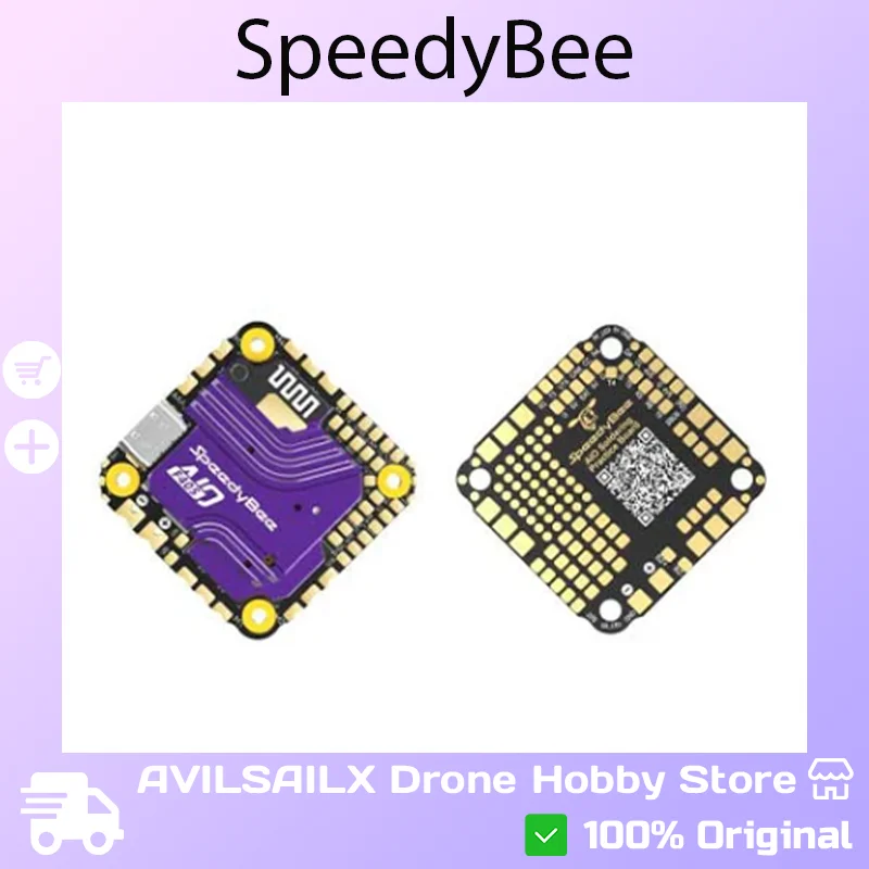

Контроллер полета SpeedyBee F405AIO 40A: 3-6S, ICM-42688P Gyro, DSHOT600, беспроводной связь для 2-5-дюймовых FPV-дронов