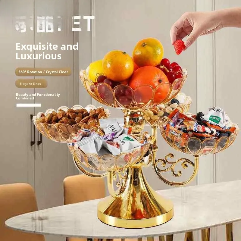 rotatable-multi-layer-fruit-tray-high-gloss-living-room-snack-dry-fruit-candy-elegant-european-style-plastic-fruit-plate