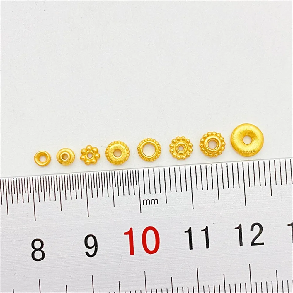 

S925 Ancient Silver Plated Wheel Beads Snowflake Spacer Beads Handmade DIY Beaded Bracelet Necklace Material Accessories